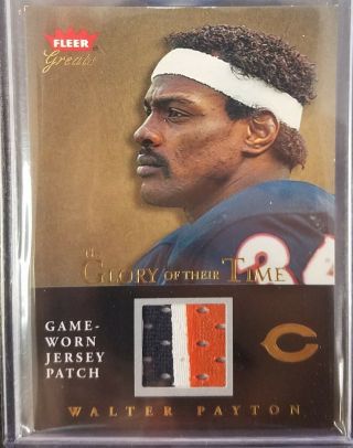 2004 Fleer Greats Glory Of Their Time Walter Payton Game Worn Jersey Patch /25