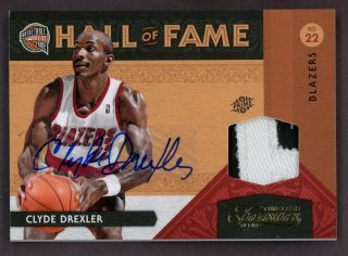 2009 - 10 Timeless Treasures Hall Of Fame Clyde Drexler Hof Patch Auto 7/10