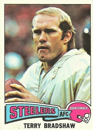 1975 Topps Football Terry Bradshaw Pittsburgh Steelers Card 461