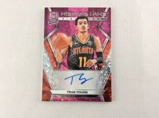 2018 - 19 Spectra Rising Stars Trae Young Auto Pink Donut 13/25 Hawks 