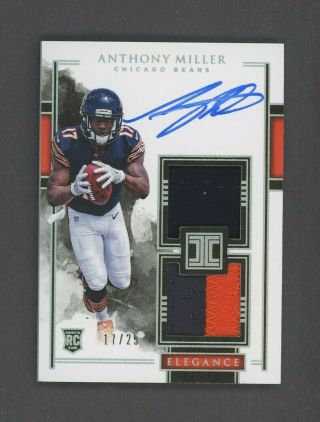 2018 Panini Impeccable Anthony Miller Rpa Rc Dual Patch Auto 17/25 Jersey