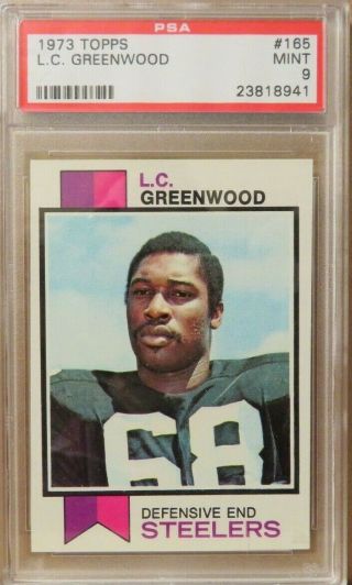 1973 Topps Registry Grade Psa 9 165 L C Greenwood Pittsburgh Steelers