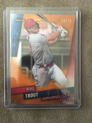 Mike Trout 2019 Topps Finest 25 - Orange Refractor 23/25 - Angels