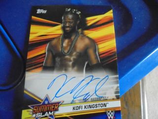 Wwe 2019 Topps Summerslam Kofi Kingston Autograph Card Blue Parallel 32/50