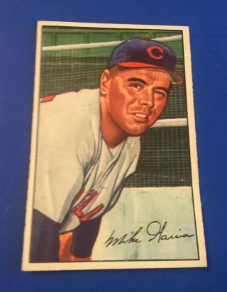 1952 Bowman Mike Garcia 7 Cleveland Indians Baseball Card Vg