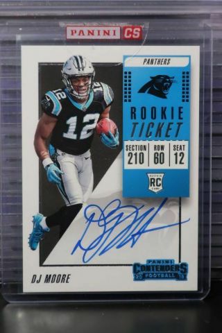 2018 Contenders D.  J.  Moore Rookie Ticket Auto Autograph Rc Panthers Bb