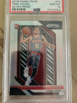 Trae Young 2018 Prizm Rookie Silver Refractor Psa 10 Gem Rc