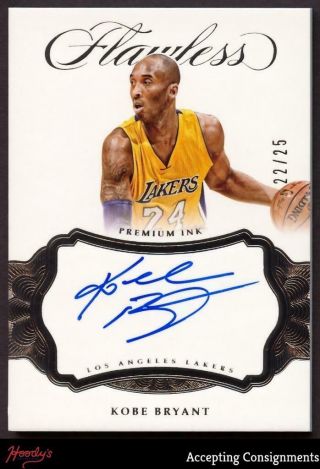 2016 - 17 Panini Flawless Premium Ink 66 Kobe Bryant Autograph Auto 22/25 Lakers