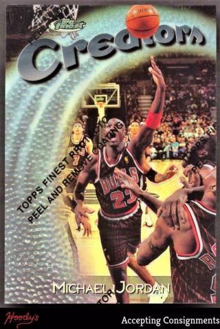 1997 - 98 Finest Refractors 287 Michael Jordan 1073/1090 With Coating Bulls