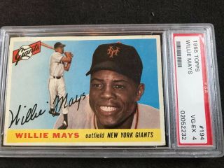 1955 Topps 194 Willie Mays Psa 4 Good Color,  & Centering No Creases
