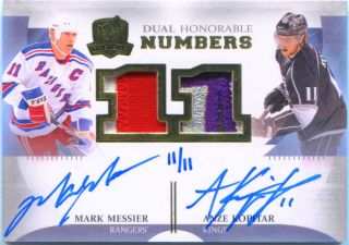 2013 - 14 The Cup Kopitar Messier Dual Honorable Numbers Patch Auto 11/11