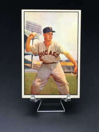 1953 Bowman Color Baseball Nellie Fox Hof Ex - Mt/nm 18 Chicago White Sox