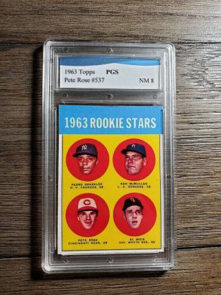 1963 Topps 537 Pete Rose Rookie Card Cincinnati Reds Baseball Card