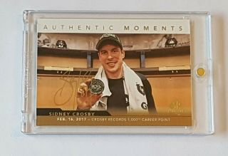 2018 - 19 Ud Sp Authentic Sidney Crosby Gold Auto Authentic Moments 17 - 18 Update