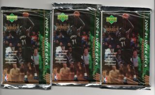 3 2000 - 01 Upper Deck Game Jersey Edition Nba Hobby Packs.  10 Cards Kobe?