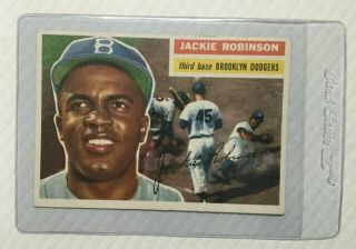 1956 Topps Baseball Hof 30 Jackie Robinson Brooklyn Dodgers Hof Vg/ex Raw