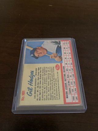 Gil Hodges 1962 Post Cereal Baseball Card 101 Hand Cut