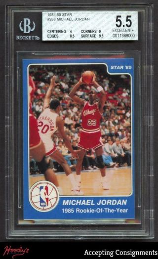 1984 - 85 Star 288 Michael Jordan Rookie Rc Bgs 5.  5,  Bulls