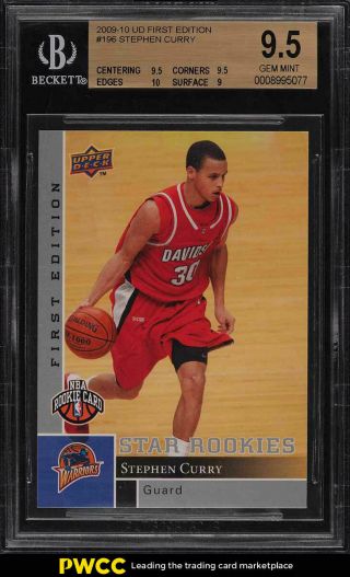 2009 Ud First Edition Stephen Curry Rookie Rc 196 Bgs 9.  5 Gem (pwcc)