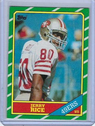 1986 Topps 161 Jerry Rice San Francisco 49ers Rc Rookie Hof