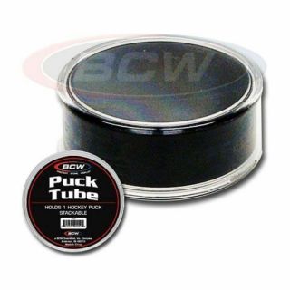 (12) Bcw Hockey Puck Round Tube Display Case Holders -