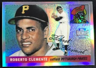 2001 Topps Archives Reserve Reprint 1955 Roberto Clemente Refractor Rc Rookie