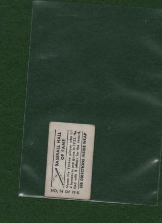 1948 Topps Magic Baseball Card 14 of 19 Lou Gehrig York Yankees HOF 2