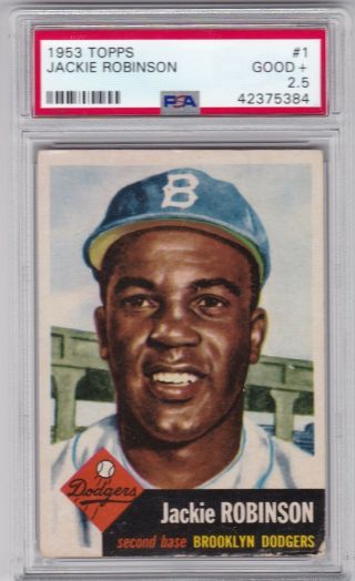 Rm: 1953 Topps Baseball Card 1 Jackie Robinson Brooklyn Dodgers - Psa 2.  5 G,