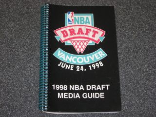 Historic 1998 Nba Draft Media Guide Vancouver Vince Carter Dirk Nowitzki Rookie