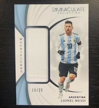 10/25 Lionel Messi 2018 - 19 Immaculate Soccer Jersey 1/1 Patch Argentina