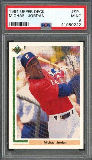 1991 Upper Deck Sp1 Michael Jordan Chicago White Sox Baseball Rookie Card Psa 9