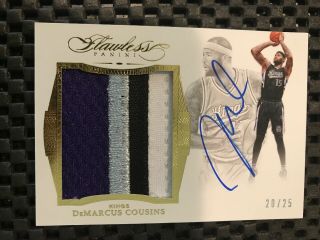 Demarcus Cousins 2015 - 16 Flawless Jumbo Patch Auto 20/25 Game Lakers Kings