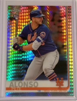 Pete Alonso 2019 Topps Chrome Rc Prism Refractor York Ny Mets Rookie