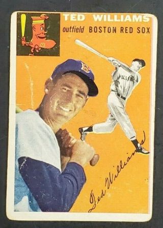1954 Topps Baseball Card Ted Williams 1 Bv $800