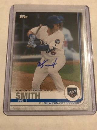 2019 Topps Pro Debut Will Smith Auto Rc Prospect