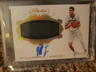 Michael Porter Jr Rc 2018 - 19 Panini Flawless Rpa Rookie/patch/auto 