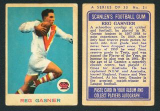 Reg Gasnier 1964 Scanlens Rugby League Card 21