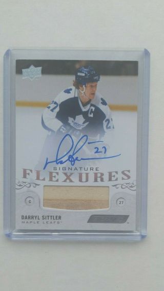 2018 - 19 Engrained Signature Flexures Darryl Sittler Auto Stick Maple Leafs Hof