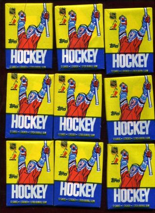 1985 - 86 Topps hockey half wax box - 18 packs - ex/mt to nm packs 3