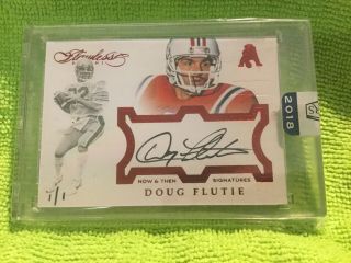 2018 Panini Honors 2016 Flawless Encased Red Foil Doug Flutie On - Card Auto 1/1