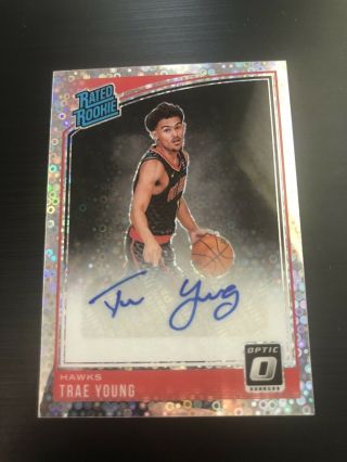 2018 - 19 Optic Fast Break Trae Young Rated Rookie Disco Prizm Rc Auto Gem Mint??