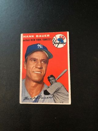 1954 Topps Baseball Card 130 Hank Bauer Yankees Ex,  /exmt