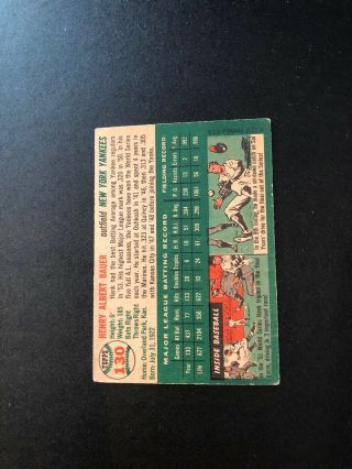 1954 TOPPS BASEBALL CARD 130 HANK BAUER YANKEES EX,  /EXMT 2