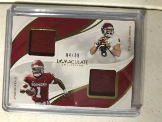 2019 Immaculate College Baker Mayfield Kyler Murray Dual Jersey 64/99 Oklahoma