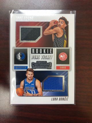 Rookie Dual Ticket Contenders Trae Young And Luka Doncic Patches