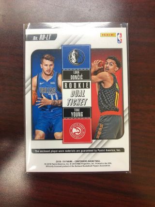 Rookie Dual Ticket Contenders Trae Young And Luka Doncic Patches 2