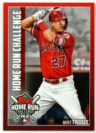2019 Topps Series 1 Mike Trout Home Run Challenge Redemption Hrc - 1 Angels