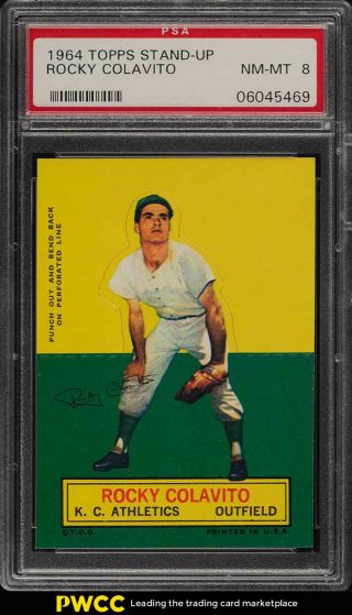 1964 Topps Stand - Up Rocky Colavito Psa 8 Nm - Mt (pwcc)
