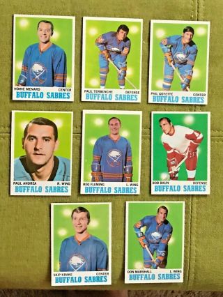 1970 - 71 Topps Hockey Cards - Immaculate & Pristine Buffalo Sabre Team Set