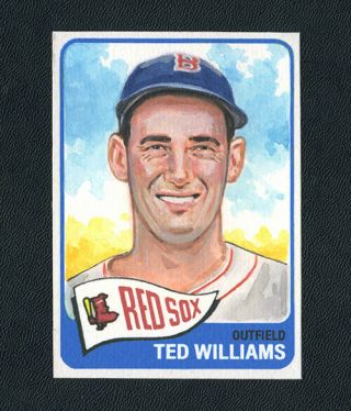 Ted Williams Red Sox Legend Painted Portrait 1969 Style Card 1/1 Not A Reprint